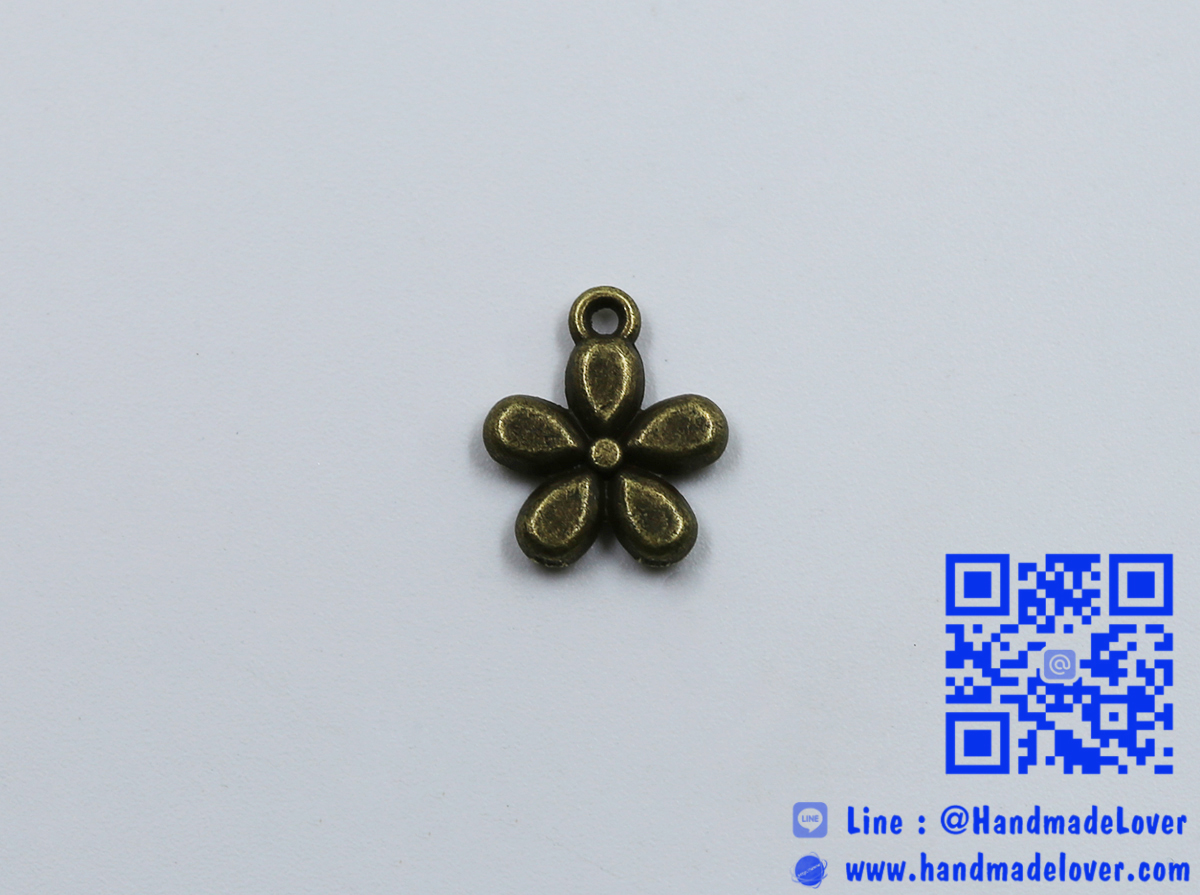 จี้,ตัวห้อยซิป รูปดอกไม้ สีทองรมดำ