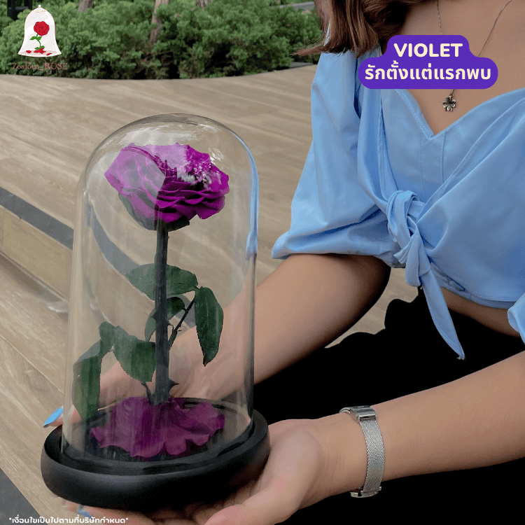 กุหลาบสดในโหลแก้ว 3 ขนาด Size S, M, L พร้อมกล่องสุด Premium