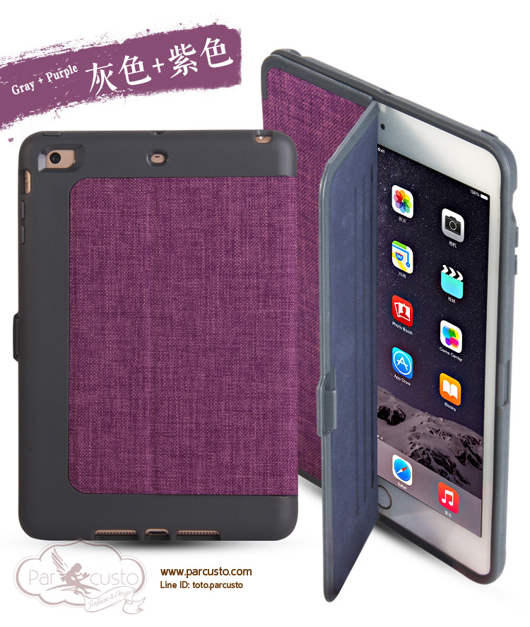 เคสซิลิโคนกันกระแทก Apple iPad Air 2, iPad mini 1/2/3 มี Cover ผ้า จาก Batu [Pre-order]