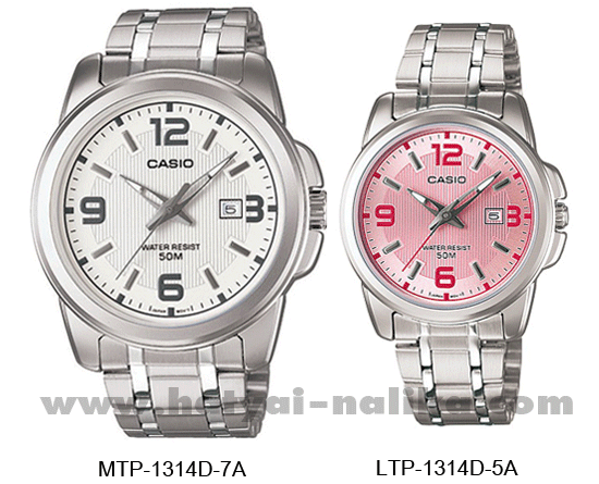 นาฬิกา คาสิโอ Casio SETคู่รัก รุ่น MTP-1314D-7A+LTP-1314D-5A ของแท้ รับประกัน 1 ปี