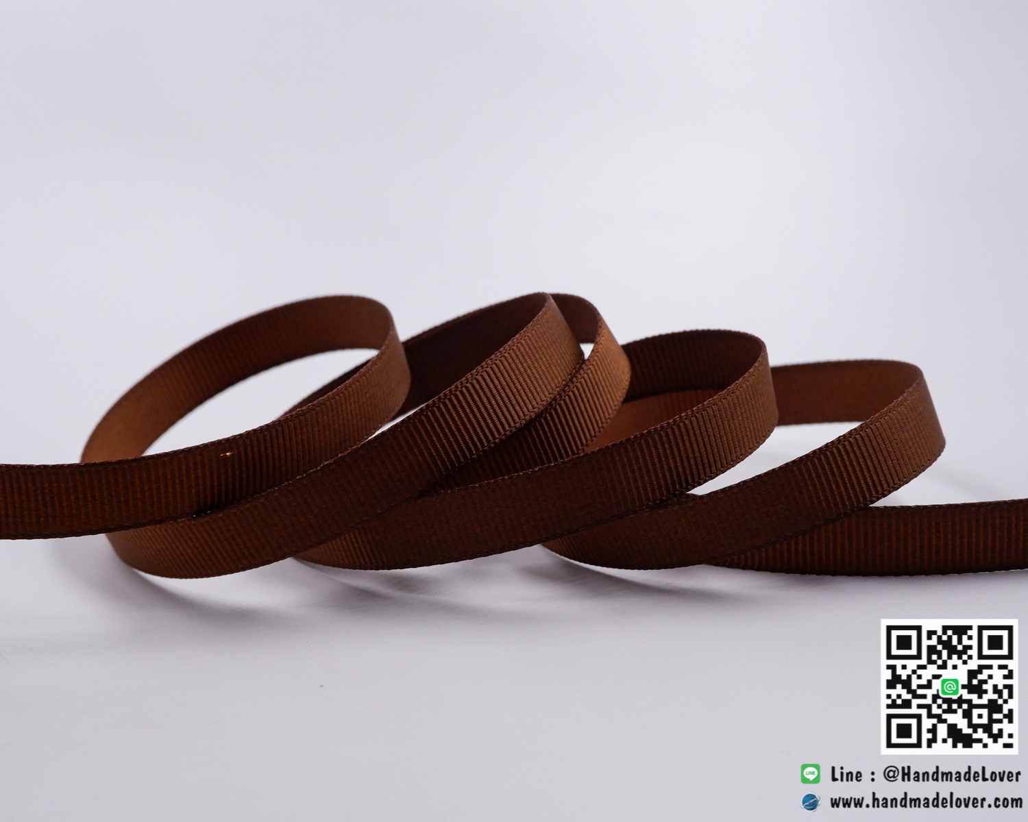 ริบบิ้นผ้า กรอสเกรน สีน้ำตาล (17)