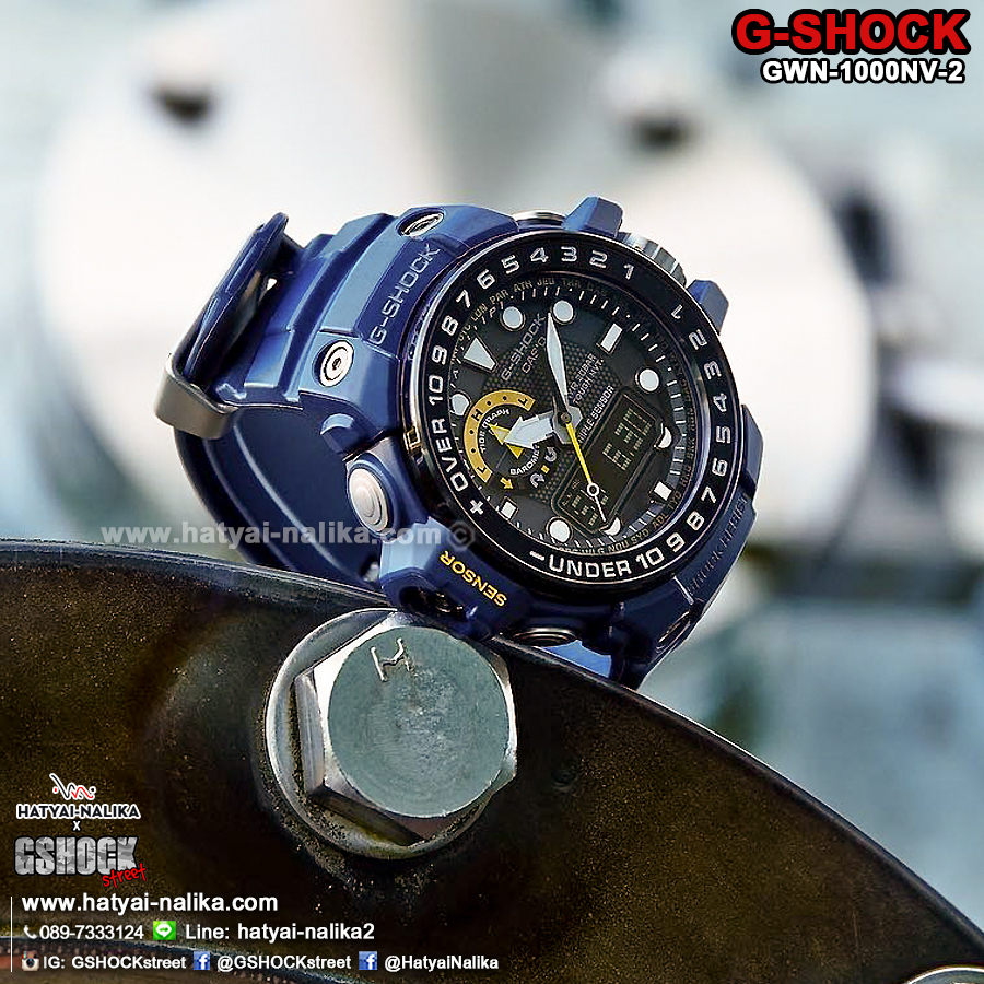 นาฬิกา คาสิโอ Casio G-Shock GULFMASTER 3-sensors Limited Master of G ชุด Master in Navy Blue series รุ่น GWN-1000NV-2A (นำเข้า Japan) ของแท้ รับประกัน 1 ปี