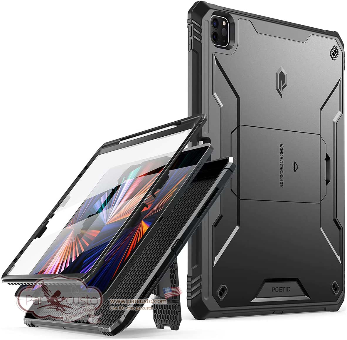 เคสกันกระแทก Apple iPad Pro 12.9 inch (2021/2020/2018 5th/4th/3rd) [Revolution]จาก Poetic [Pre-order USA]