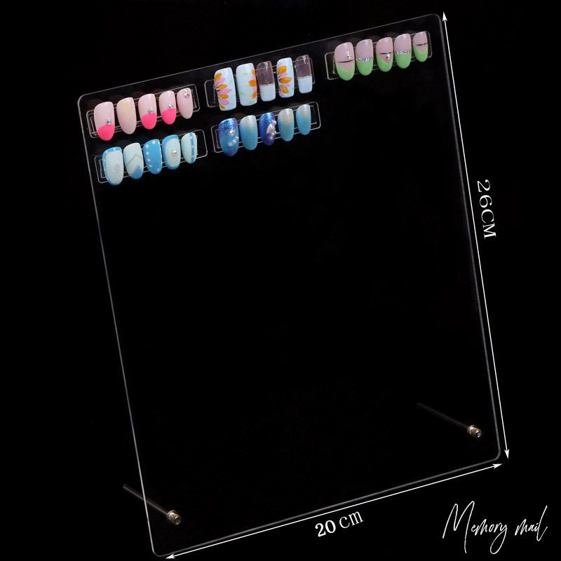 แผ่นอะคริลิค โชว์ตัวอย่างลายเล็บ พร้อมขาตั้ง (( ขนาดใหญ่ 26X20 เซน )) Acrylic Nail Display
