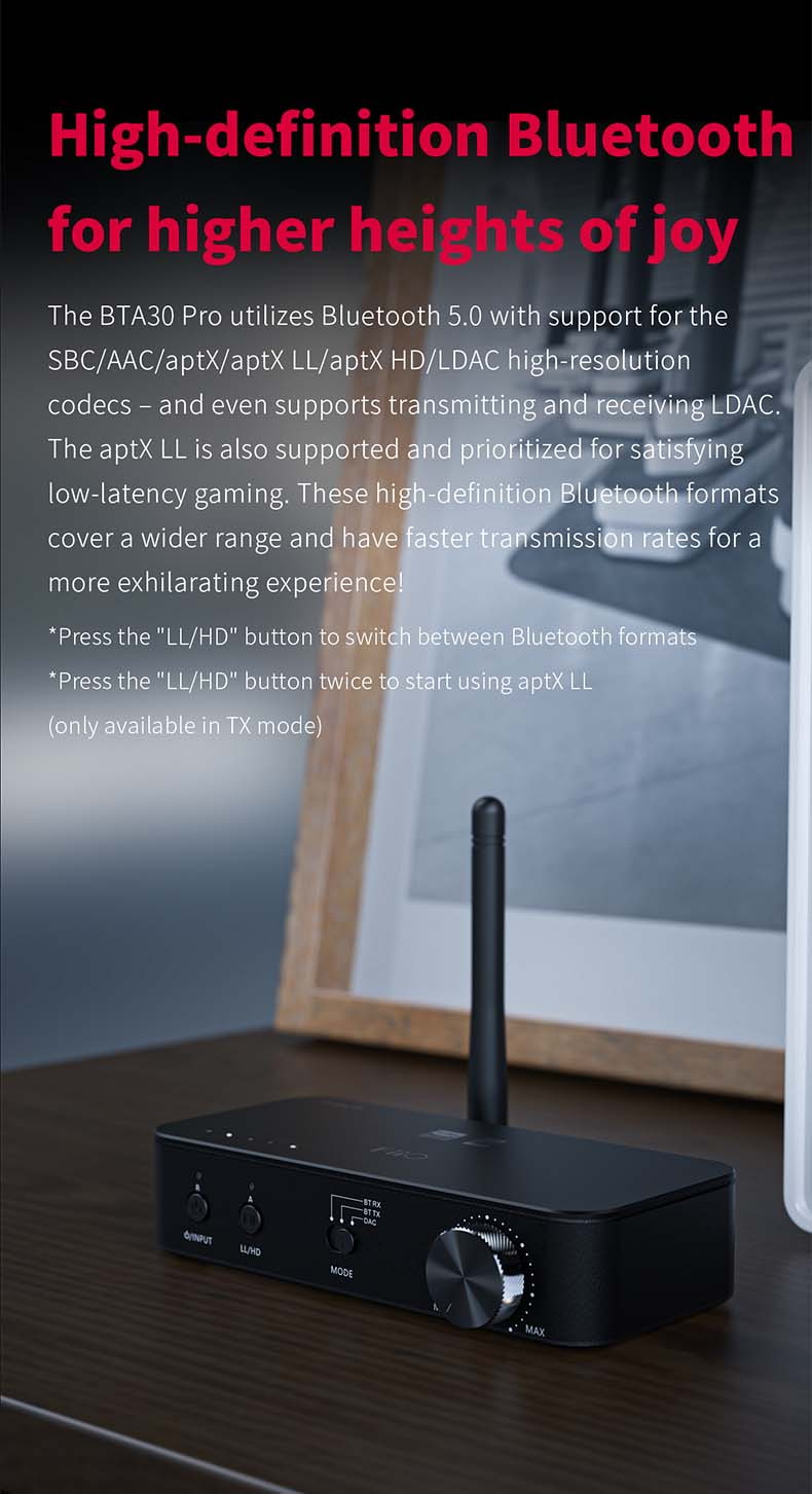 FiiO BTA30 PRO ตัวรับและส่งสัญญาณไร้สายรองรับ Bluetooth5.0 ประกันศูนย์ไทย