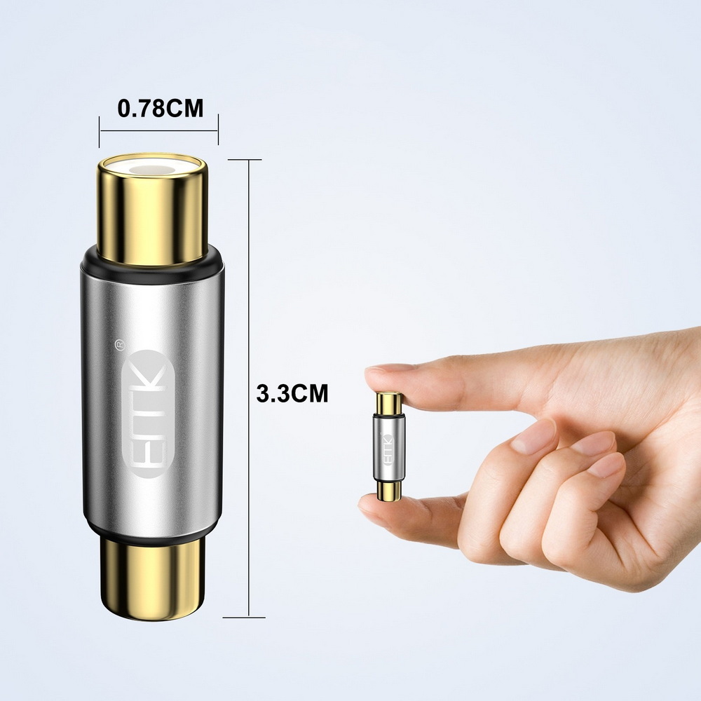 ERTK RCAFemaletoFemale หัวต่อเพิ่มความยาว สำหรับสาย RCA คุณภาพดี 1ชุด 2ชิ้น