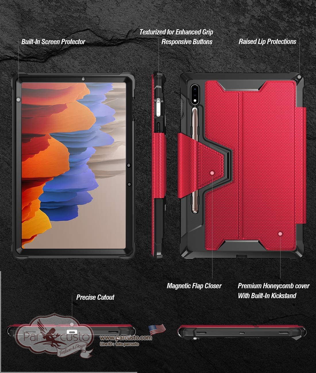 เคสกันกระแทก Samsung Galaxy Tab S7/S8 [Explorer] จาก POETIC [Pre-order USA]