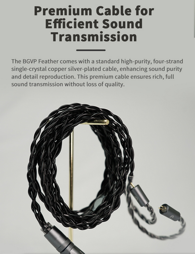 BGVP Feather หูฟัง IEMs 5 ไดรเวอร์ 4BA+1DD สายชุบเงินถัก4 เปลี่ยนหัวแจ็คได้ ประกันศูนย์ไทย