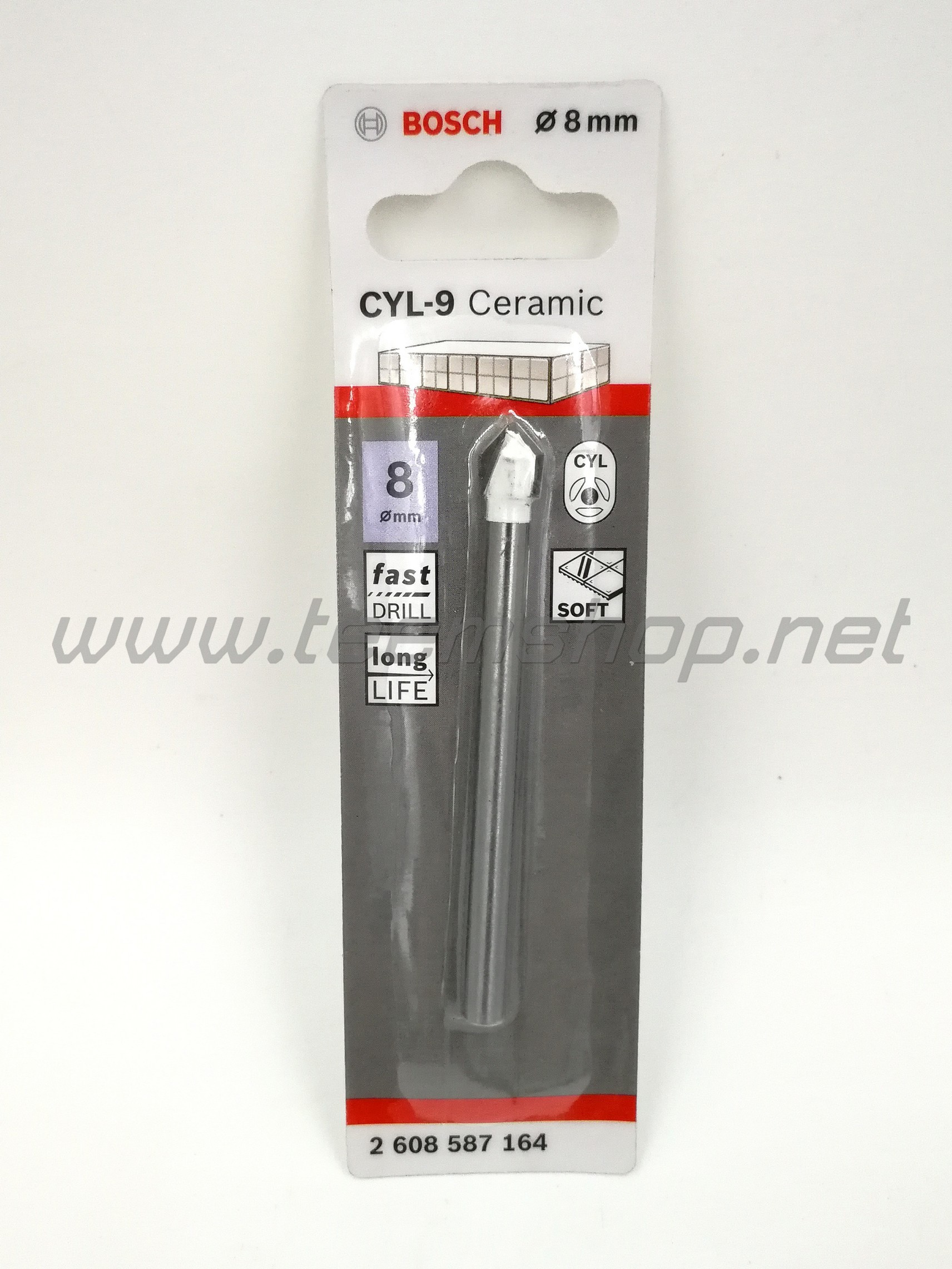 2608587164 BOSCH ดอกเจาะกระเบื้อง 8x80 mm CYL-9