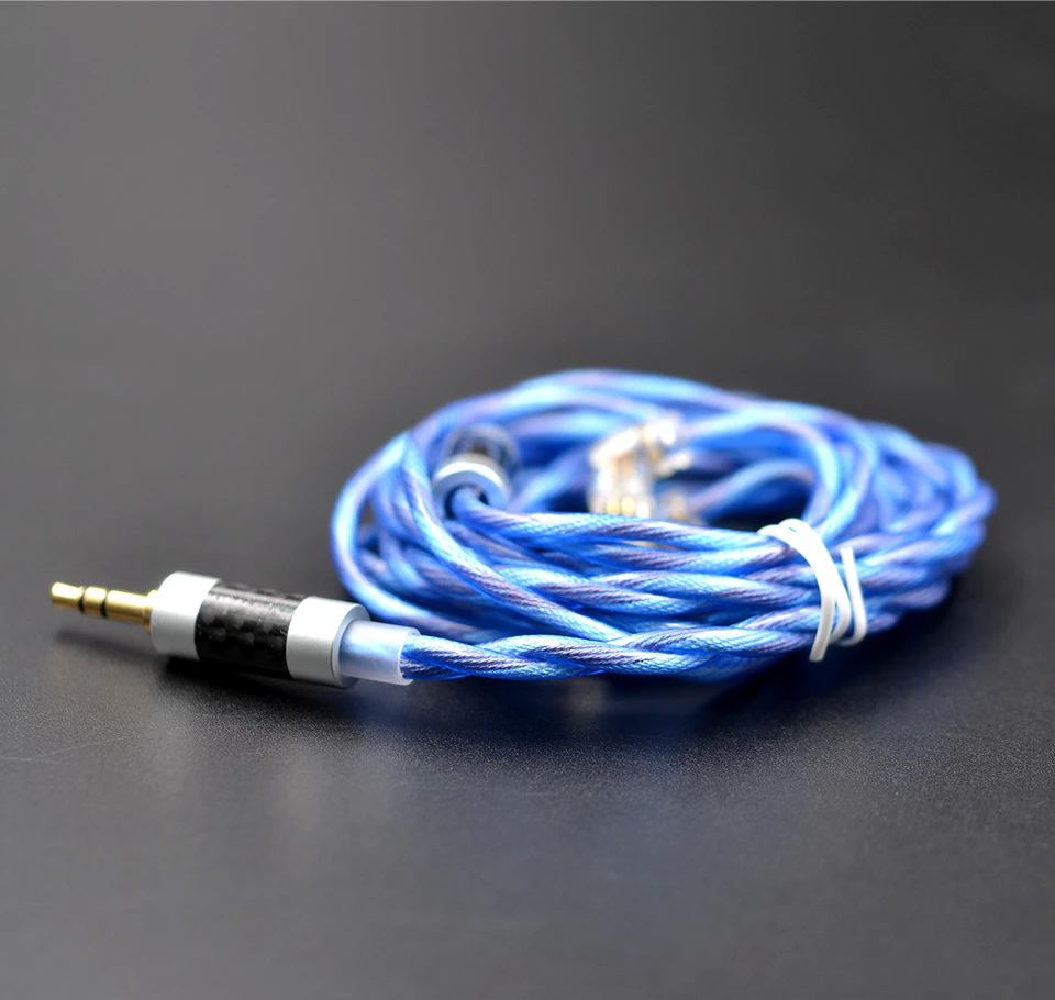 สายหูฟัง KZ NEO StarLight สาย OCC ชุบเงินถักขั้ว KZพินC