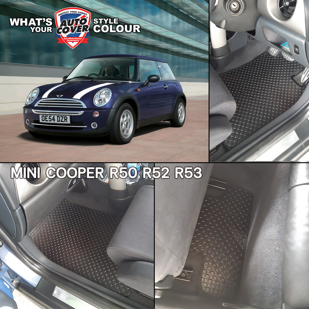 พรมปูพื้นรถยนต์ พรมกระดุม รถ MINI COOPER GEN1 รหัส R50 R52 R53 ปี 2001 - 2008 ชุดพรมพื้น จำนวน 4 ชิ้น