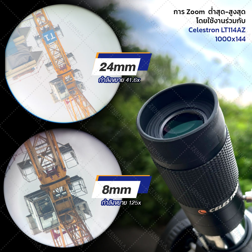 Celestron เลนส์ใกล้ตา ขนาด 1.25 นิ้ว ZOOM 8-24mm