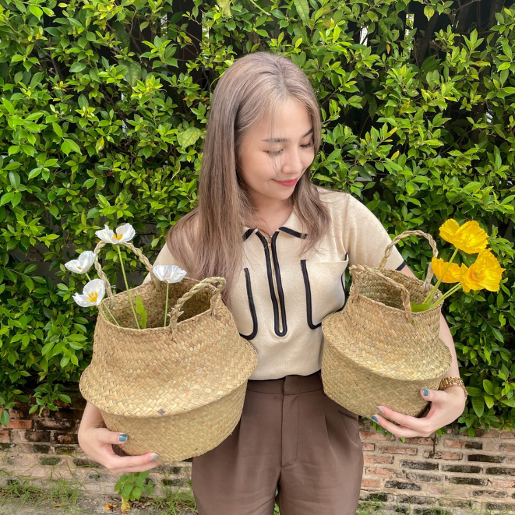 ตะกร้าสานใส่ต้นไม้