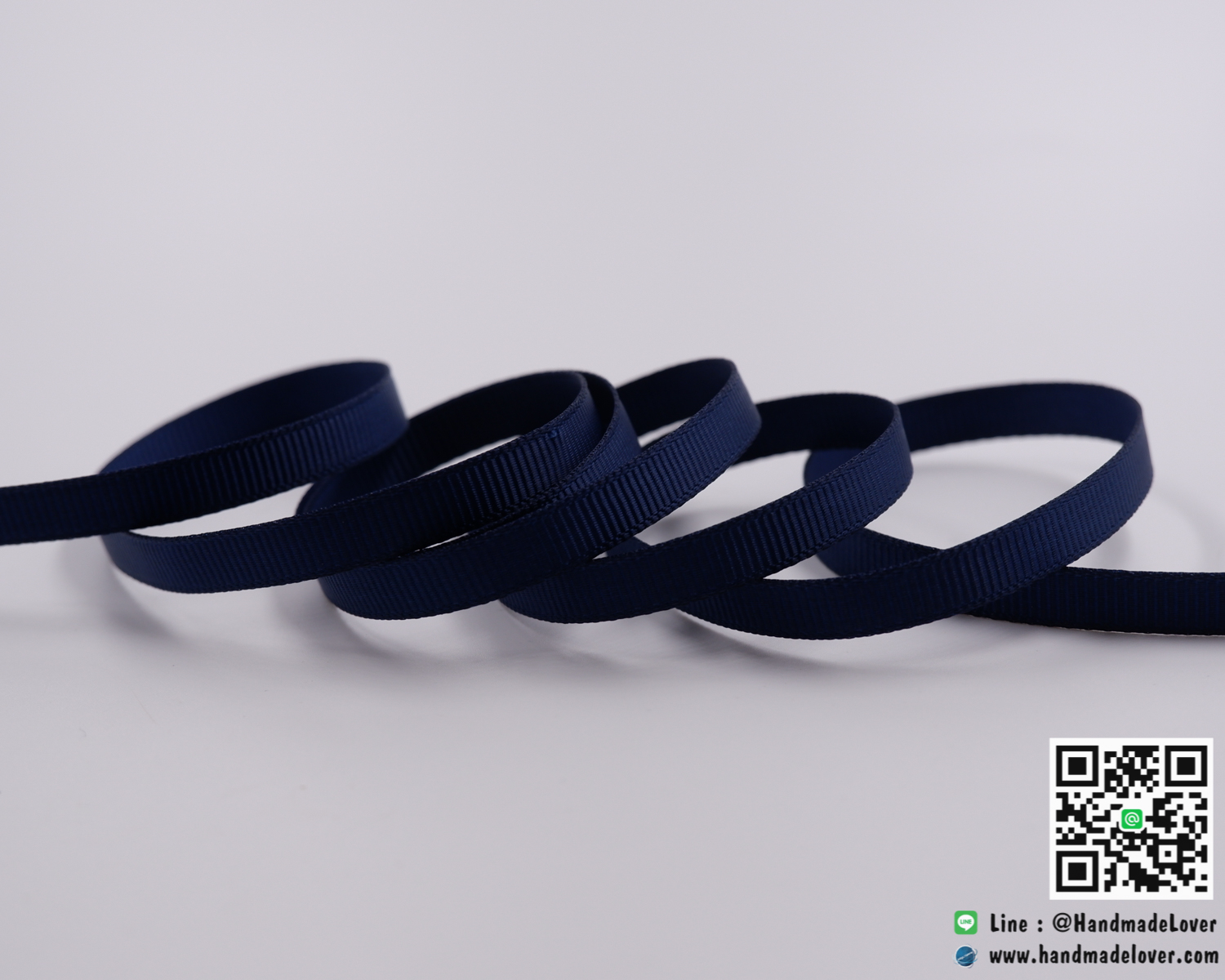 ริบบิ้นผ้า กรอสเกรน สีกรมท่า ขนาด กว้าง 6 mm.