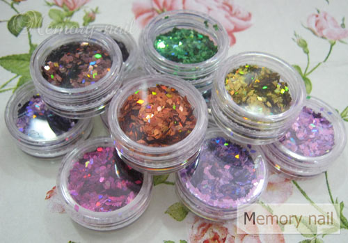 กากเพชร,กากเพชร ใส่ขวดแก้ว,กากเพชรติดเล็บ,กากเพชร ทรงข้าวหลามตัด 
