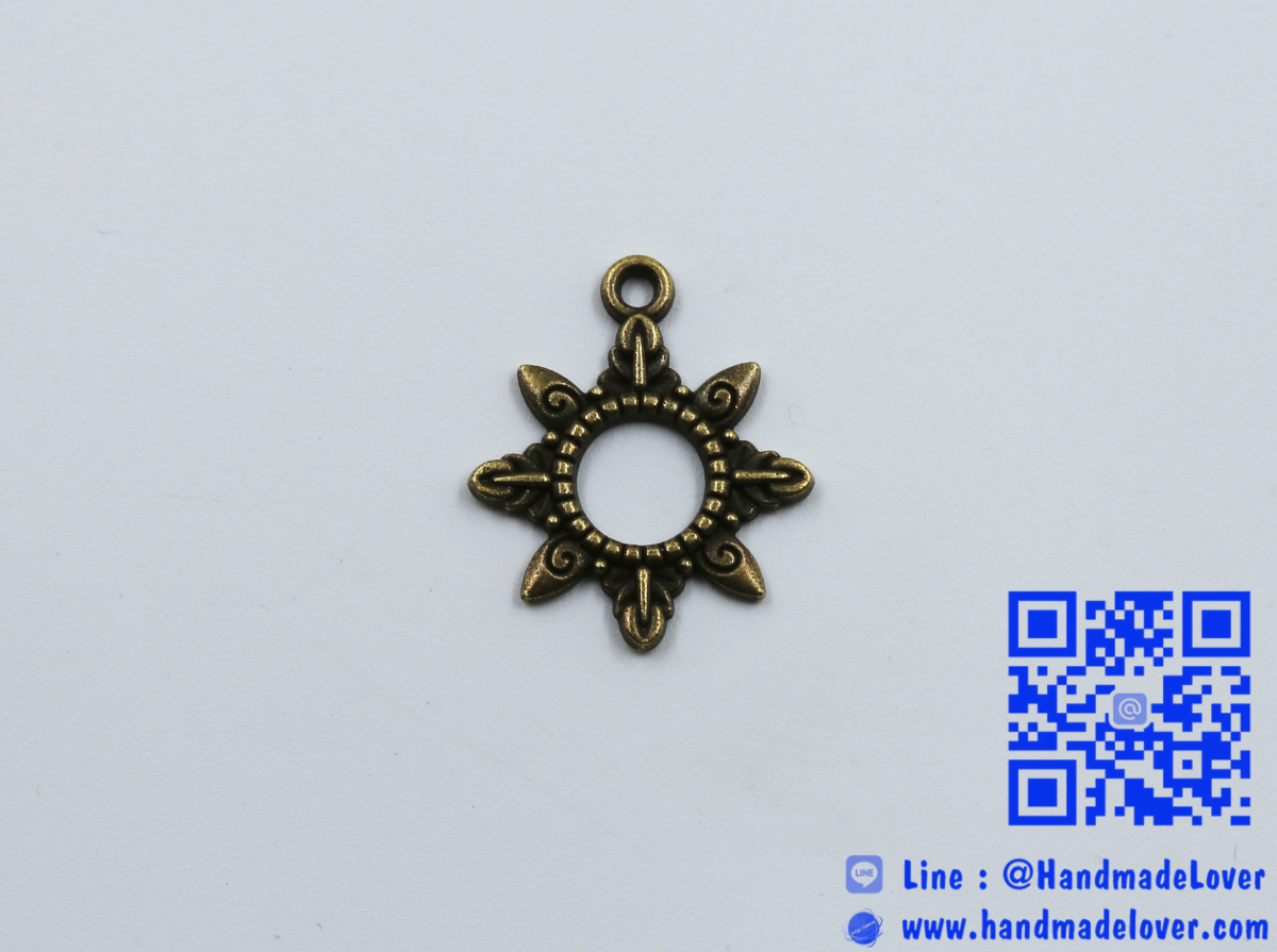 จี้,ตัวห้อยซิป โลหะ สีทองรมดำ ดาว 8 แฉก