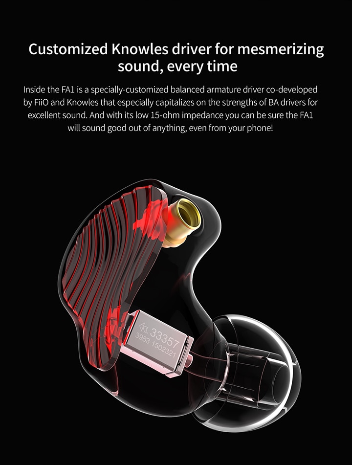 FiiO FA1 หูฟัง Pure Balanced 1 ไดร์เวอร์ ถอดสายได้