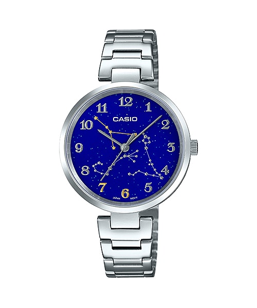 นาฬิกา Casio STANDARD Analog-Ladies' รุ่น LTP-E04D-2A (หน้าปัดลวดลายจักรราศี) ของแท้ รับประกัน 1 ปี