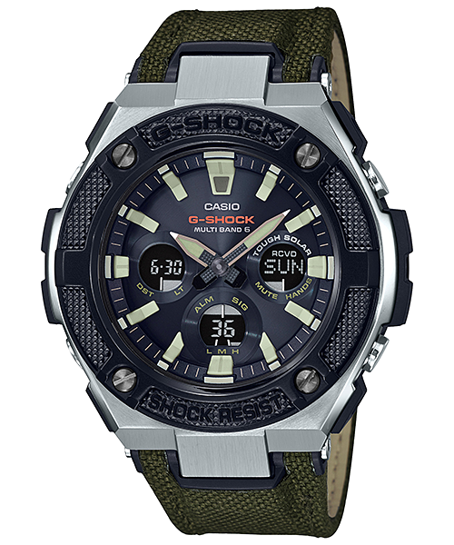 นาฬิกา Casio G-Shock G-STEEL มินิ GST-S330 series รุ่น GST-S330AC-3A, GST-S330AC-3 (สายผ้า CORDURA สีเขียว) ของแท้ รับประกัน1ปี