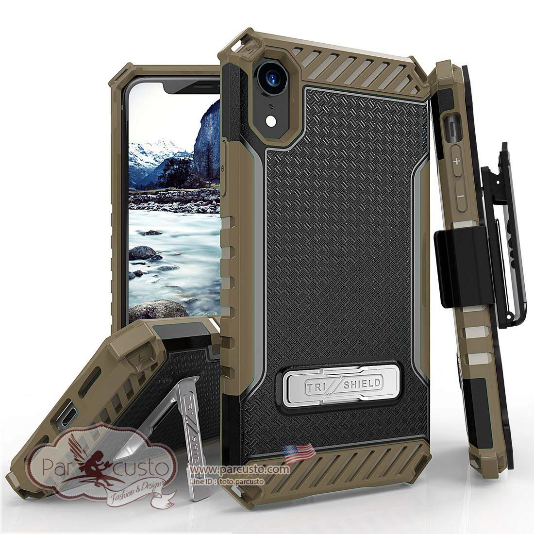 เคสกันกระแทก Apple iPhone XR [Metal Kickstand] จาก TJS [Pre-order USA]