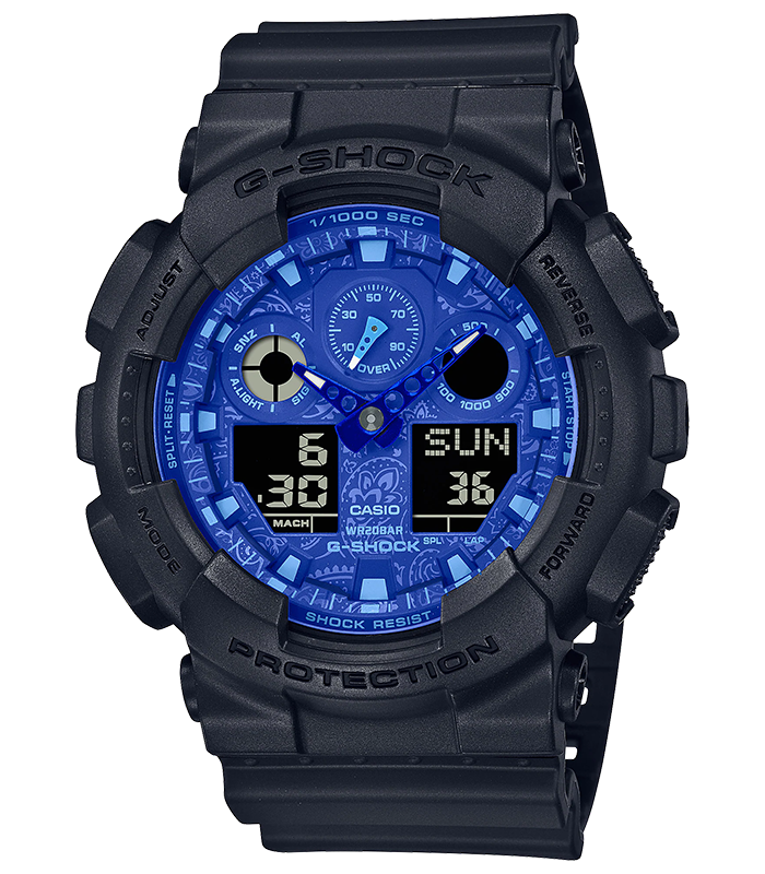 นาฬิกา Casio G-Shock Special color Blue Paisley series รุ่น GA-100BP-1A ของแท้ รับประกัน1ปี