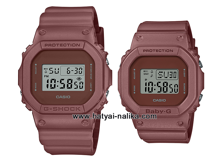 นาฬิกา คาสิโอ Casio G-Shock x Baby-G SETคู่รัก Earth Tone series รุ่น DW-5600ET-5 x BGD-560ET-5 (สี Red Brown) ของแท้ รับประกัน 1 ปี