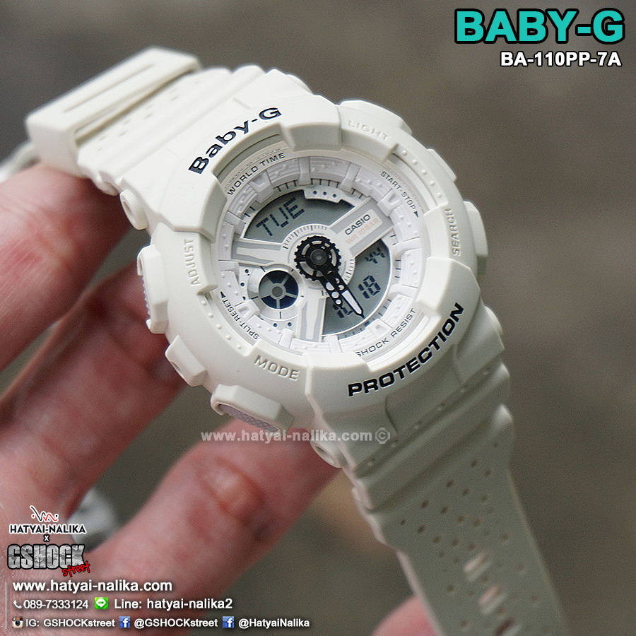 นาฬิกา Casio Baby-G Punching Pattern series รุ่น BA-110PP-7A (สายลายฉลุ) ของแท้ รับประกัน1ปี