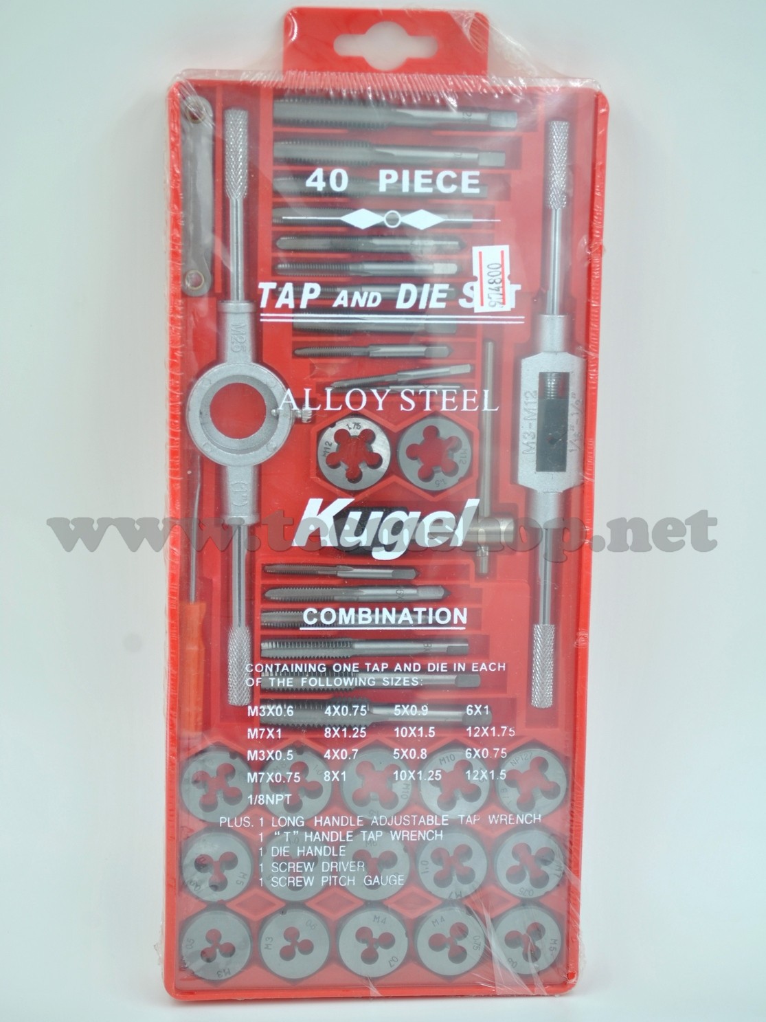 KUGEL ดอกต๊าปเกลียว ชุด 39 ตัวมิล 3-12 มิล