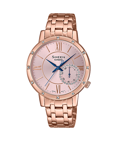 นาฬิกา คาสิโอ Casio SHEEN MULTI-HAND SHE-3046 series รุ่น SHE-3046PG-4A ของแท้ รับประกัน1ปี