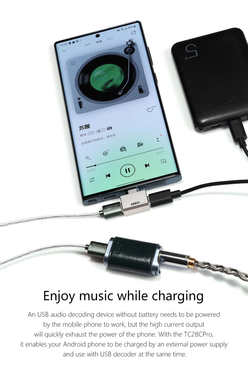 DD TC28CPro อะแดปเตอร์ แปลง TypeC เป็น TypeC OTG สำหรับเครื่องเสียง