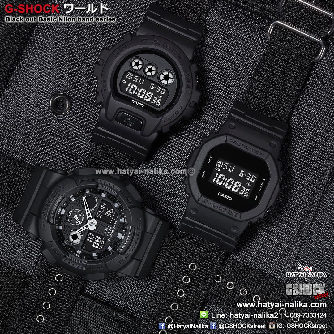 นาฬิกา Casio G-Shock Limited Black out Basic Nilon band series รุ่น DW-5600BBN-1 ของแท้ รับประกัน1ปี