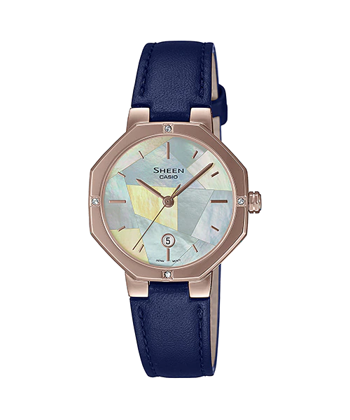 นาฬิกา คาสิโอ Casio SHEEN SAPPHIRE CRYSTAL คริสตัลแซฟไฟร์ SHE-4543 series รุ่น SHE-4543CGL-2A ของแท้ รับประกัน1ปี