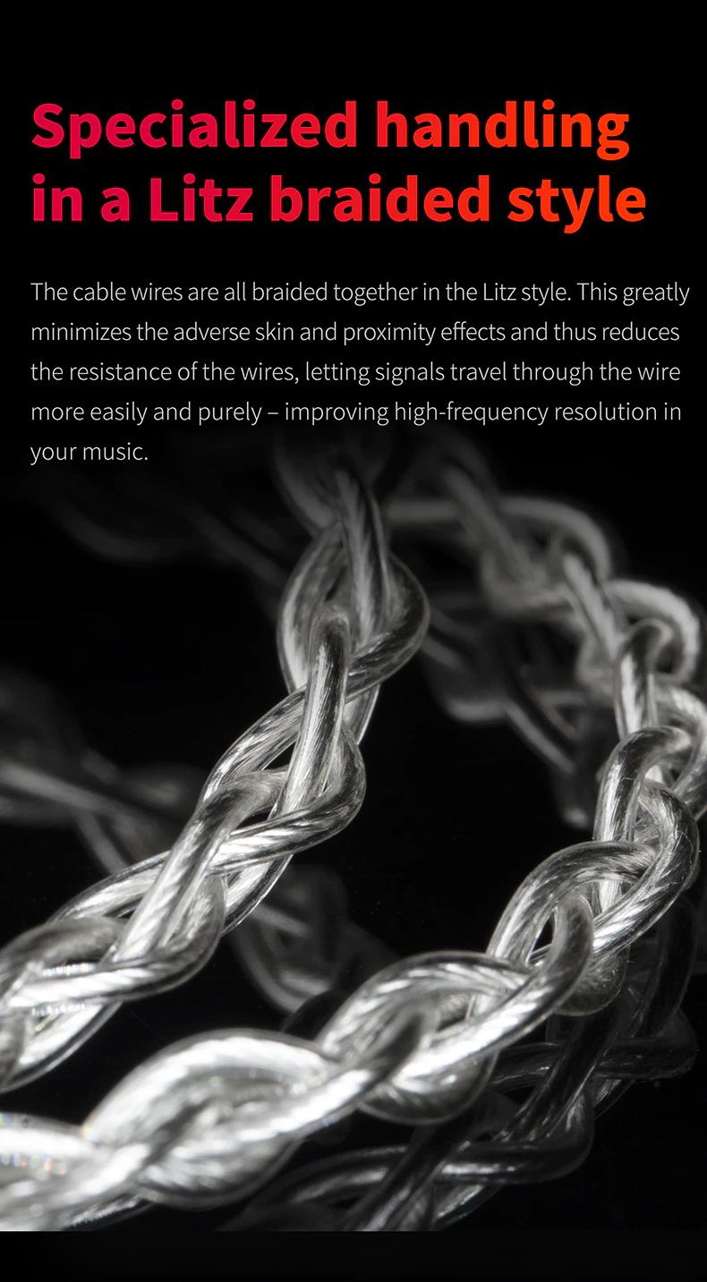 ขาย FiiO LC-RD สายอัพเกรดหูฟังทำจากเงินล้วน Pure Silver ถักแบบ Litz