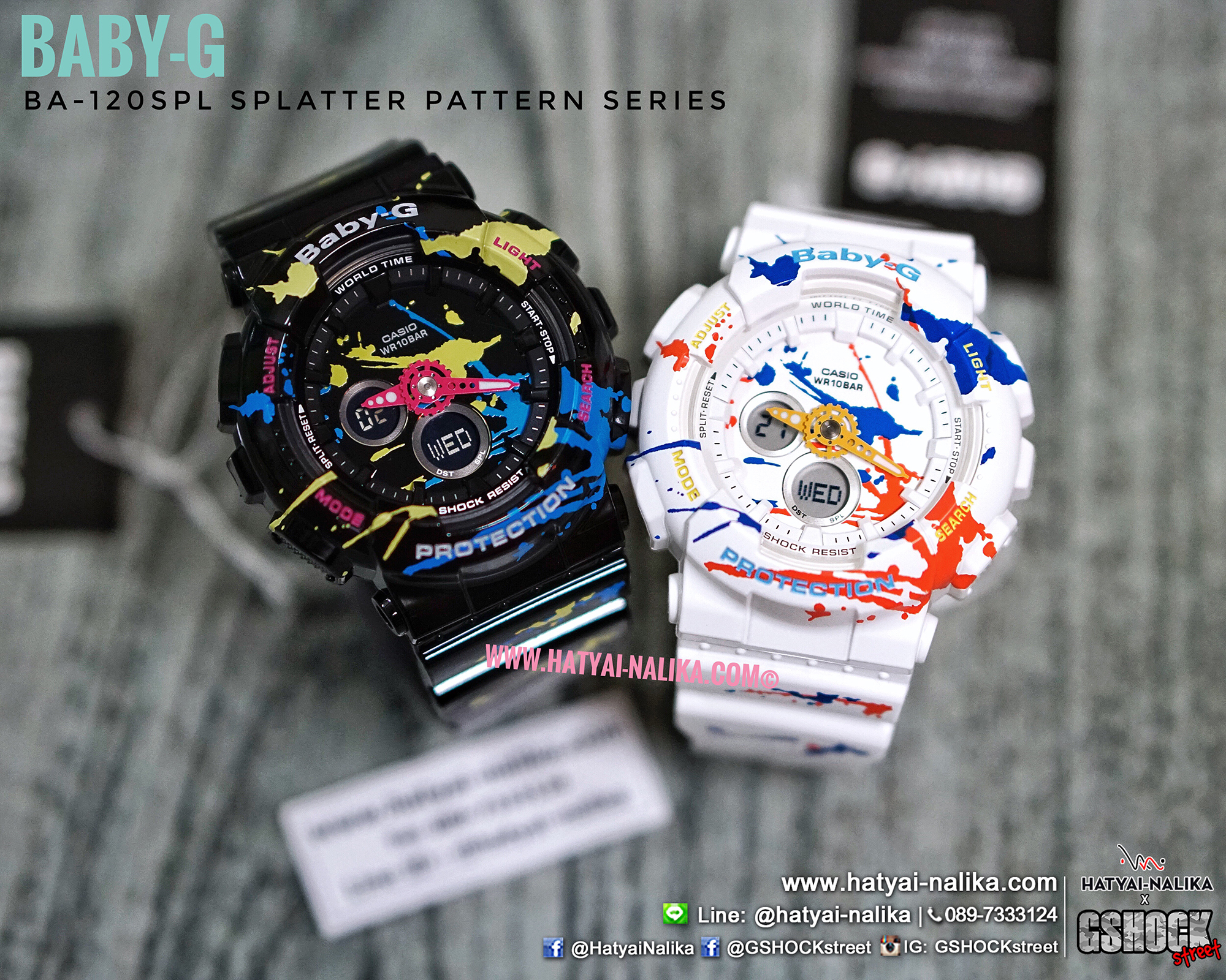 นาฬิกา Casio Baby-G BA-120SPL Splatter Pattern series รุ่น BA-120SPL-7A ของแท้ รับประกัน1ปี