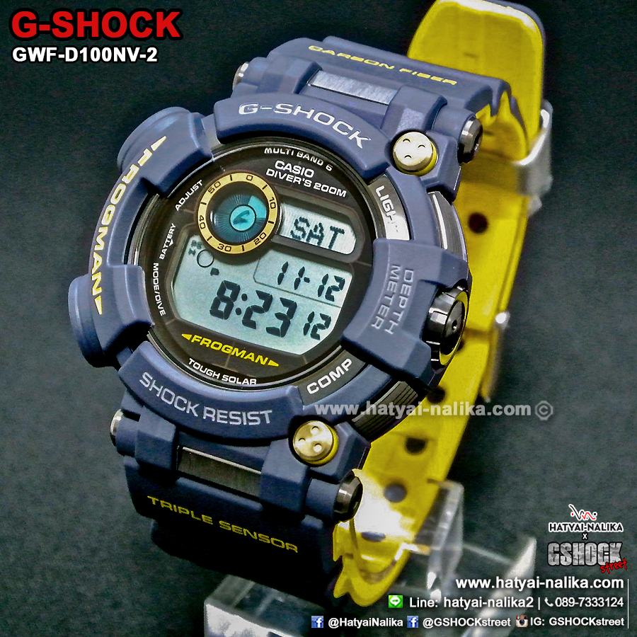 นาฬิกา คาสิโอ Casio G-Shock FROGMAN 3-sensors Limited Master of G ชุด Master in Navy Blue series รุ่น GWF-D1000NV-2 "Made in Japan" [Only Japan Limited] (นำเข้า Japan ไม่วางขายในไทย) ของแท้ รับประกัน 1 ปี