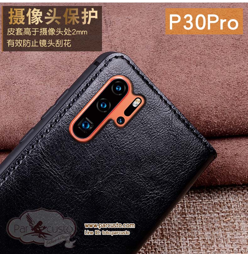 เคสหนังแท้ Huawei P30 และ P30 PRO (กรุณาระบุรุ่น) Design 03 จาก Wobiloo [Pre-order]