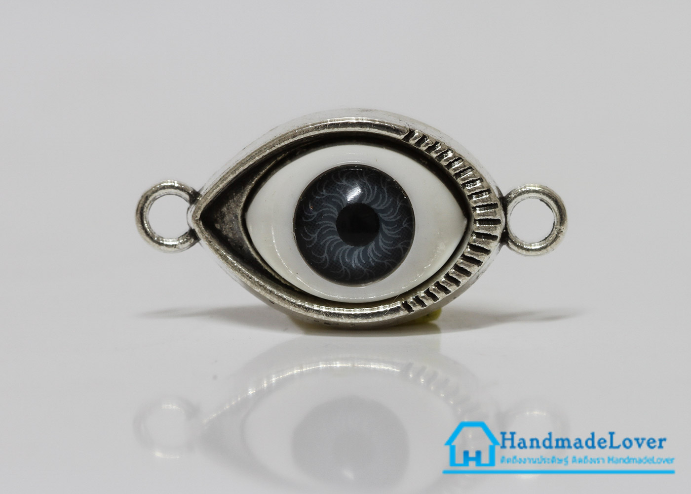 จี้โลหะ สีเงิน รูปตา สีเทา (evil eye)