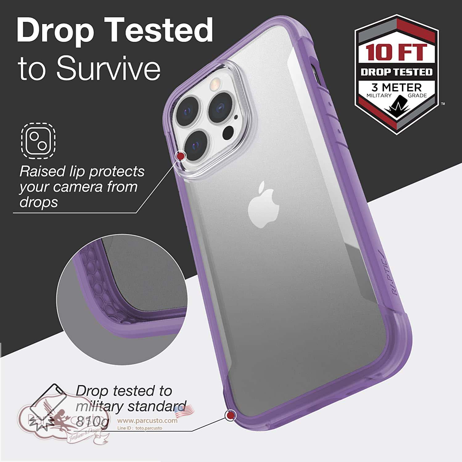 เคสกันกระแทกรักษ์โลกสำหรับ iPhone 13 Pro [Terrain] จาก Raptic [Pre-order USA]
