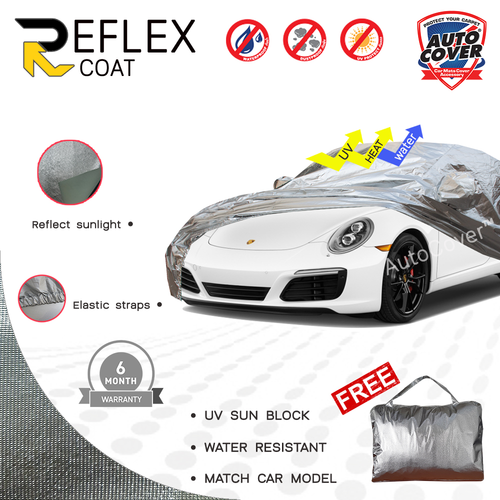 ผ้าคลุมรถเข้ารูป รถ PORSCHE 911 CARRERA ปี 2011-2020 ผ้าคลุมกันแดด กันไอร้อน กันน้ำ รุ่น REFLEX COAT
