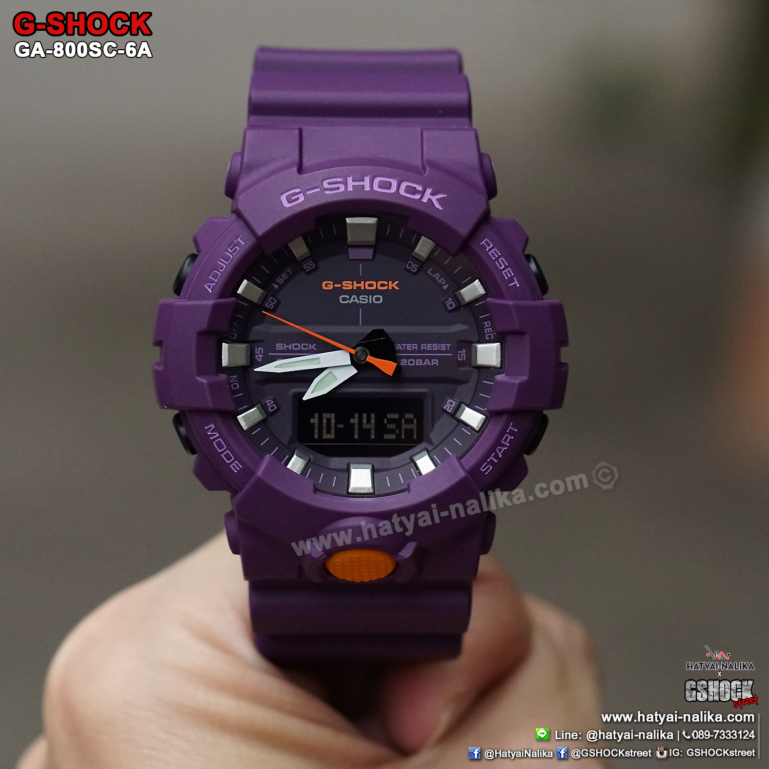 นาฬิกา Casio G-Shock ANALOG-DIGITAL GA-800SC Sporty Color series รุ่น GA-800SC-6A “ธานอส THANOS” ของแท้ รับประกัน1ปี