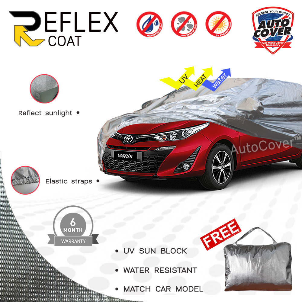 ผ้าคลุมรถเข้ารูป 100% รถ TOYOTA YARIS 5 DOOR HATCHBACK ปี 2018-2020 รุ่น REFLEX COAT