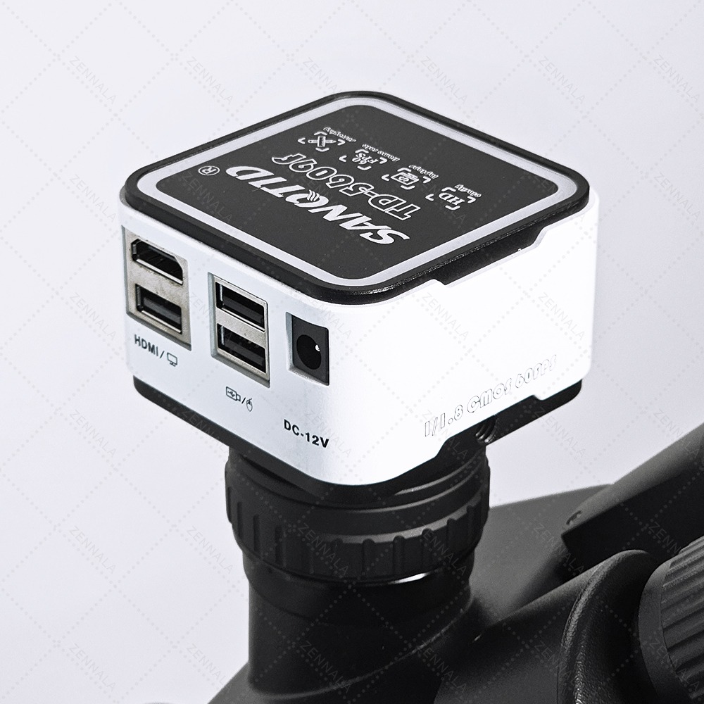 กล้องจุลทรรศน์ แบบมีแขน 360 องศา SANQTID trinocular stereo 7-45x กล้อง 2K รุ่น ZRA-45-2K