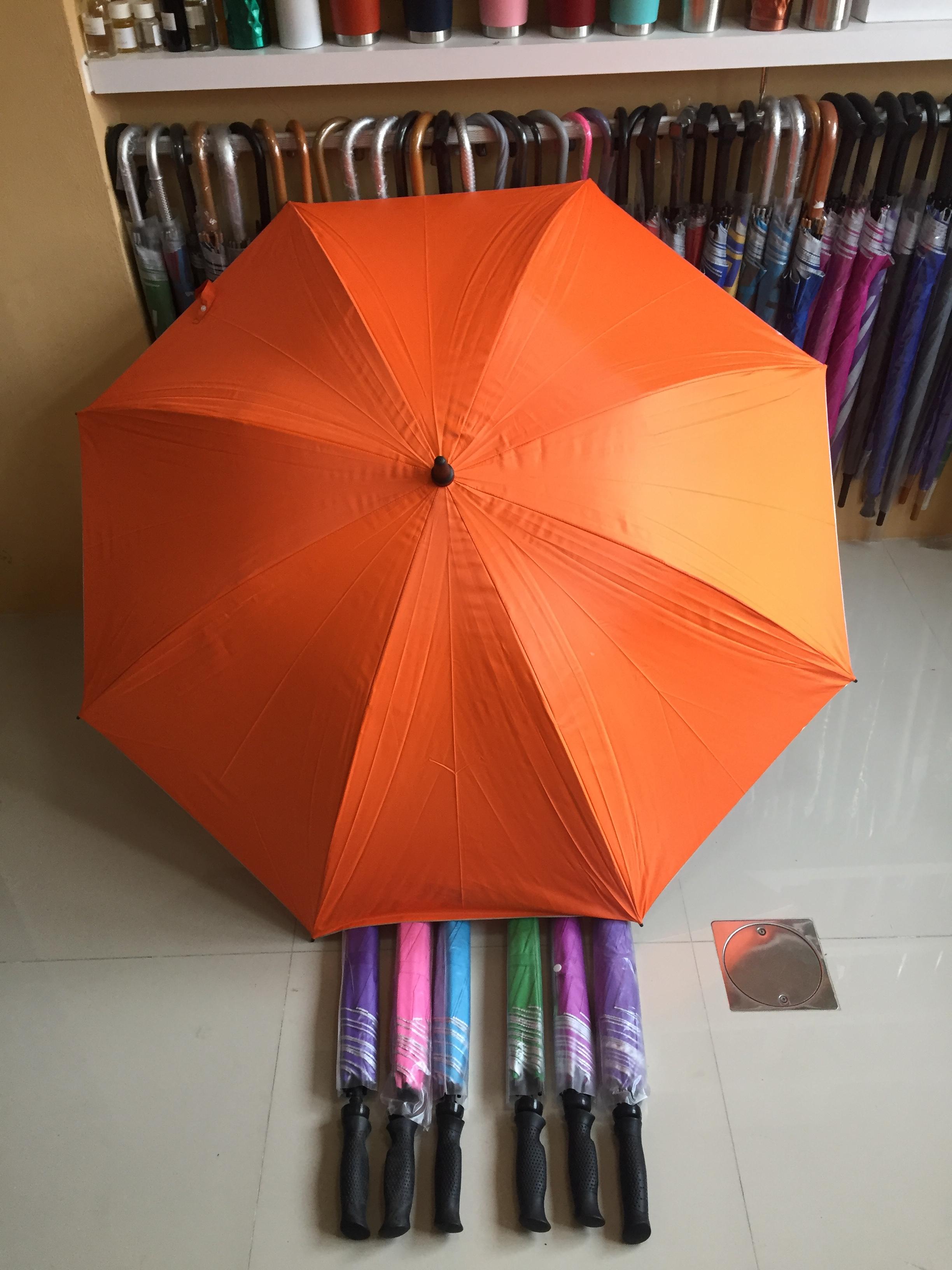 ร่มกอล์ฟ 30 นิ้ว ชั้นเดียว ผ้าร่มเคลือบยูวี โครงไฟเบอร์ มือเปิด ปลอกPVC