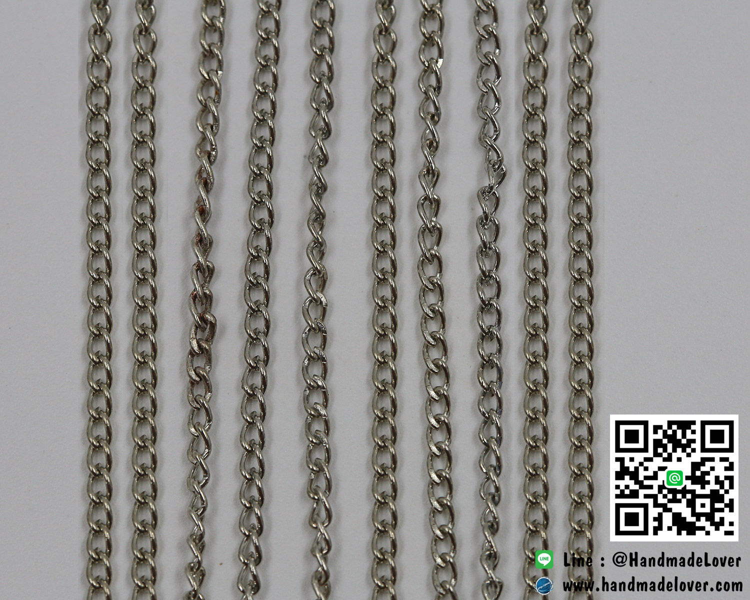 โซ่ โลหะ สีนิเกิล ขนาด 2*3 มิล