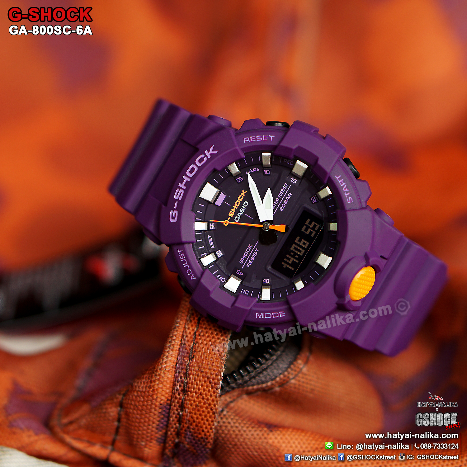 นาฬิกา Casio G-Shock ANALOG-DIGITAL GA-800SC Sporty Color series รุ่น GA-800SC-6A “ธานอส THANOS” ของแท้ รับประกัน1ปี