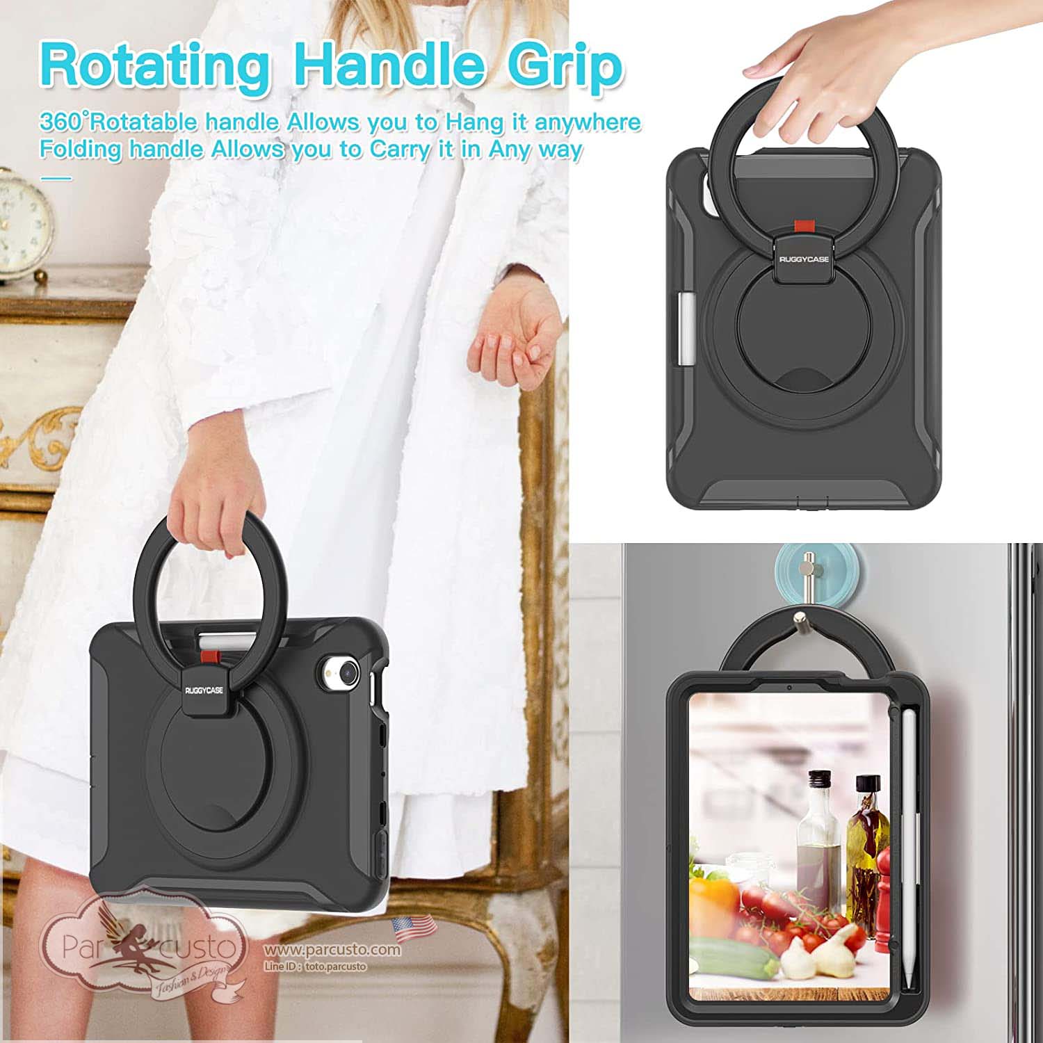 เคสกันกระแทก Apple iPad mini 6 2021 [360 Degrees Rotation Stand] จาก RUGGYCASE [Pre-order USA]