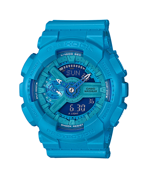 นาฬิกา คาสิโอ Casio G-Shock S-Series Vivid Colors รุ่น GMA-S110VC-2A (สีฟ้าสดเหลือบมุก) ของแท้ รับประกัน1ปี
