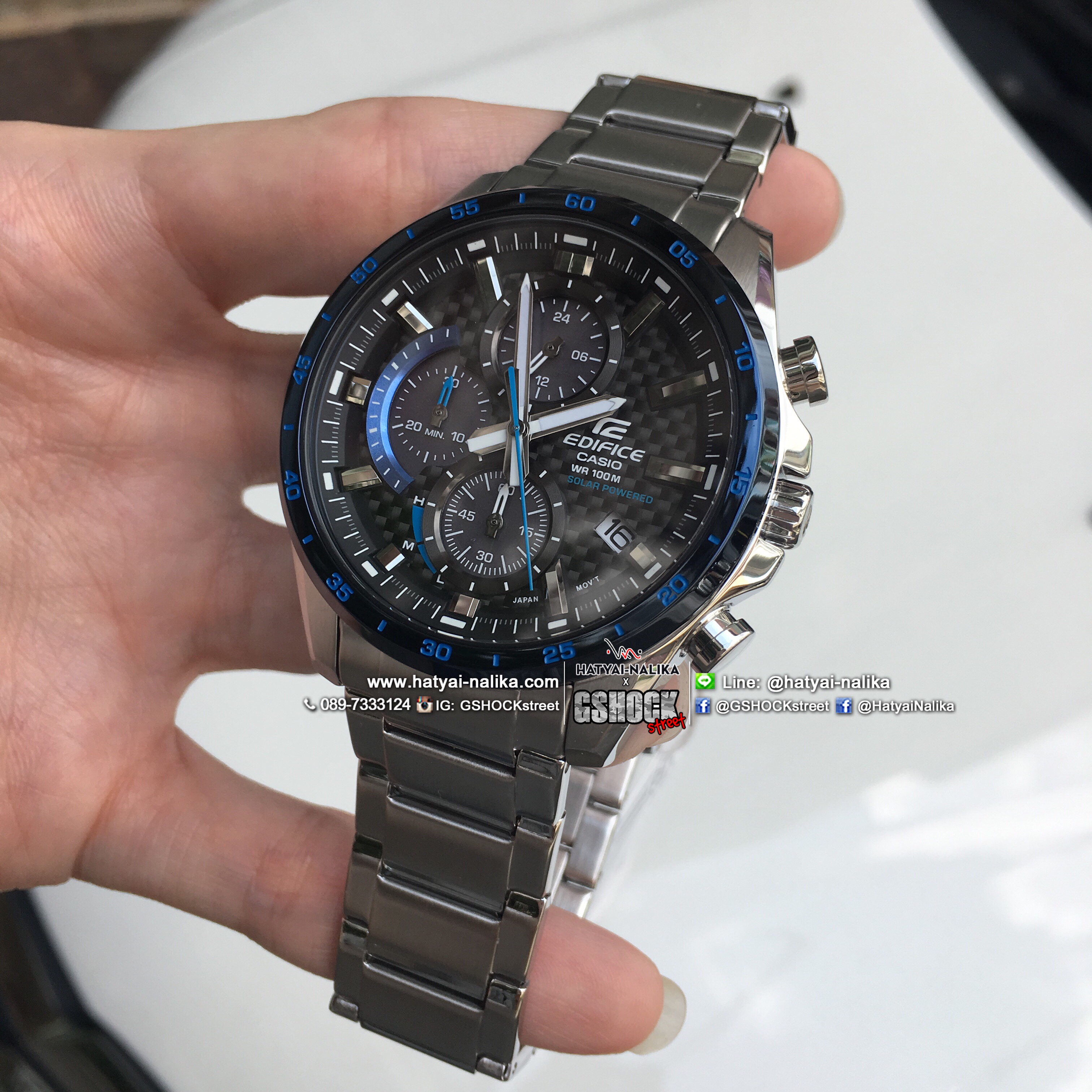 นาฬิกา Casio EDIFICE Solar-Powered CHRONOGRAPH รุ่น EQS-900DB-2AV ของแท้ รับประกัน 1 ปี