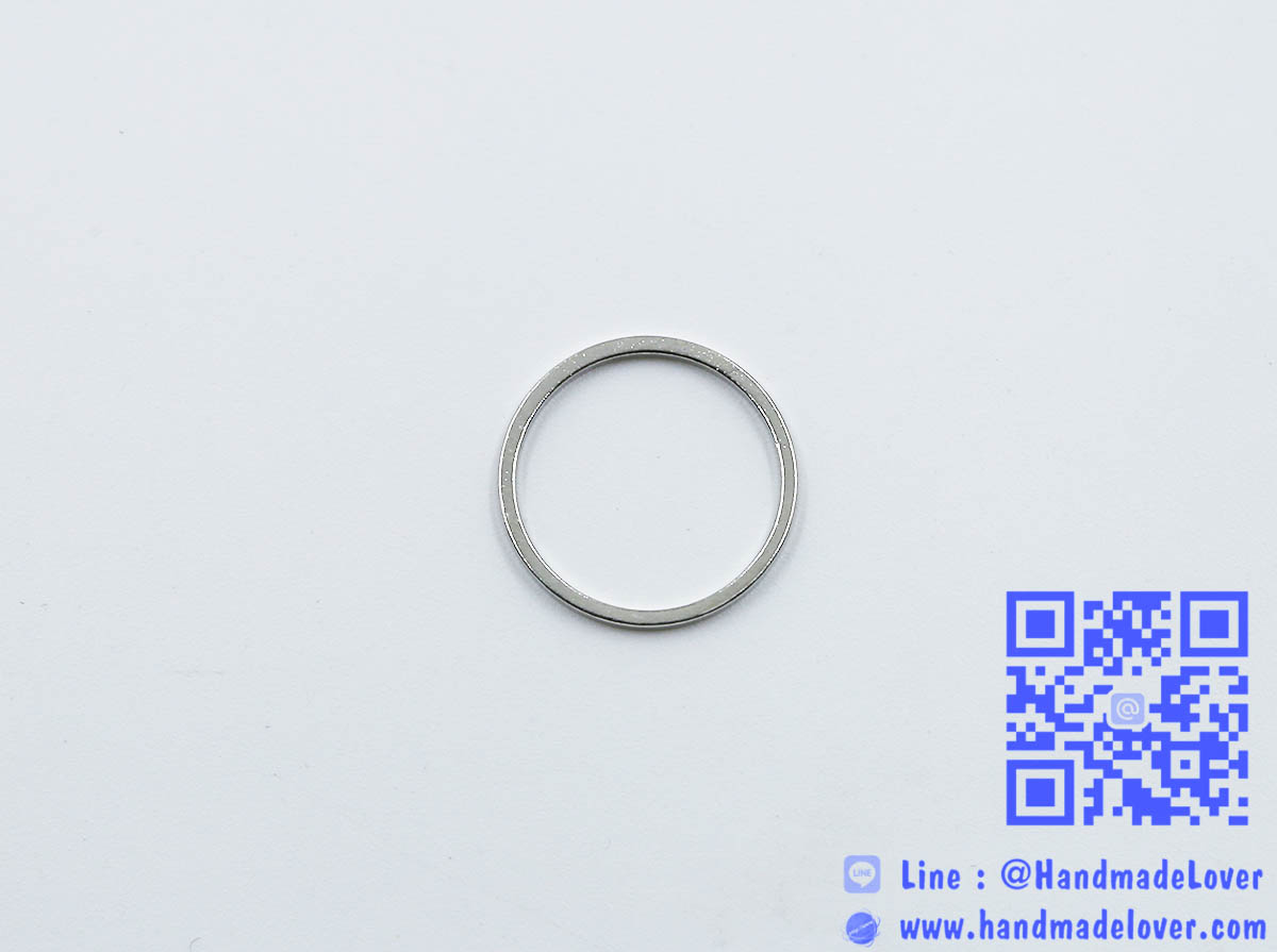 จี้โลหะ สไตล์มินิมอล ( minimal style ) รูปห่วงกลม สีนิเกิล ขนาด 16 mm.