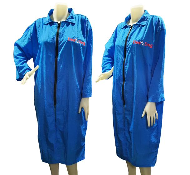 Dogtalog Groomer Apparel เสื้อคลุมผ้าร่ม เสื้อคลุมตัดขน เสื้อคลุมช่าง เสื้อคลุมกันเปื้อน ชุดกันเปื้อน สีฟ้า